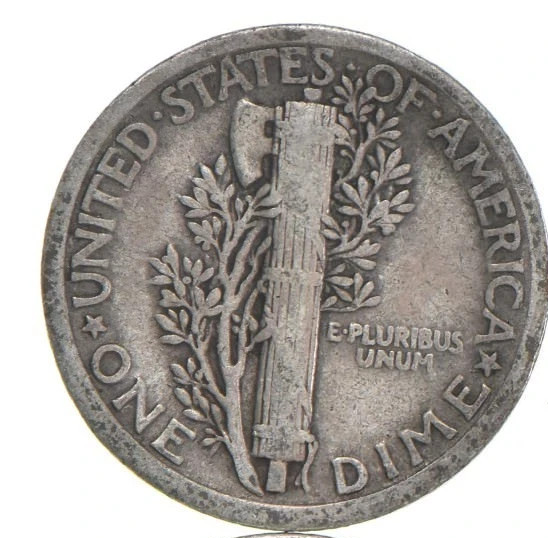 G-VG+ 1927-P Mercury 90% SILVER Dime Average Circulated Condition