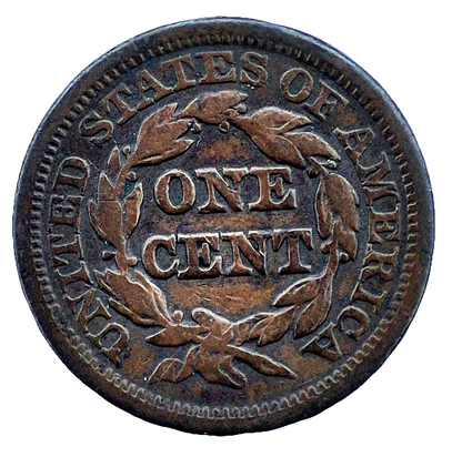 1845 Braided Hair Large Cent Variant N12, R3, Strong VF+ Features 1C GSID 1111