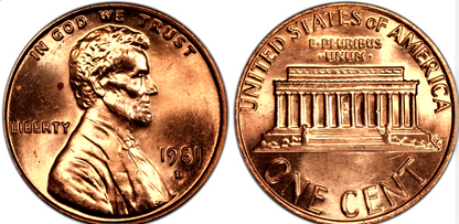 1981 Denver Memorial 🔥From OBW Bank Roll🔥BU Brilliant Uncirculated 1C