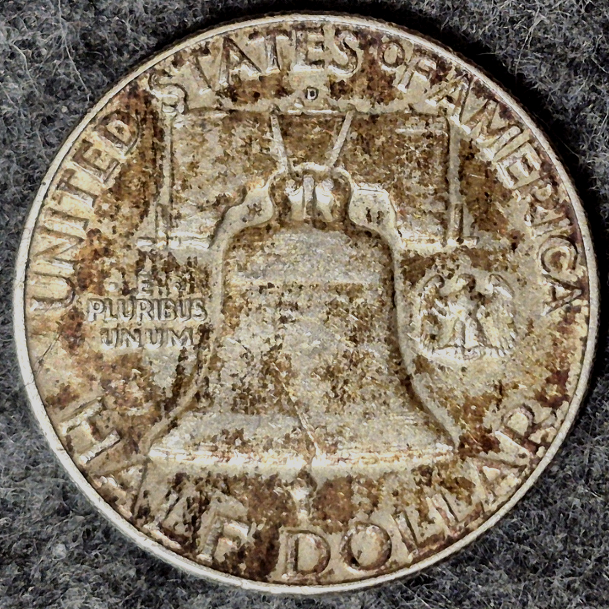 1963-D Franklin Half Dollar 90% Silver XF Extremely Fine Textile Tone Denver 50c