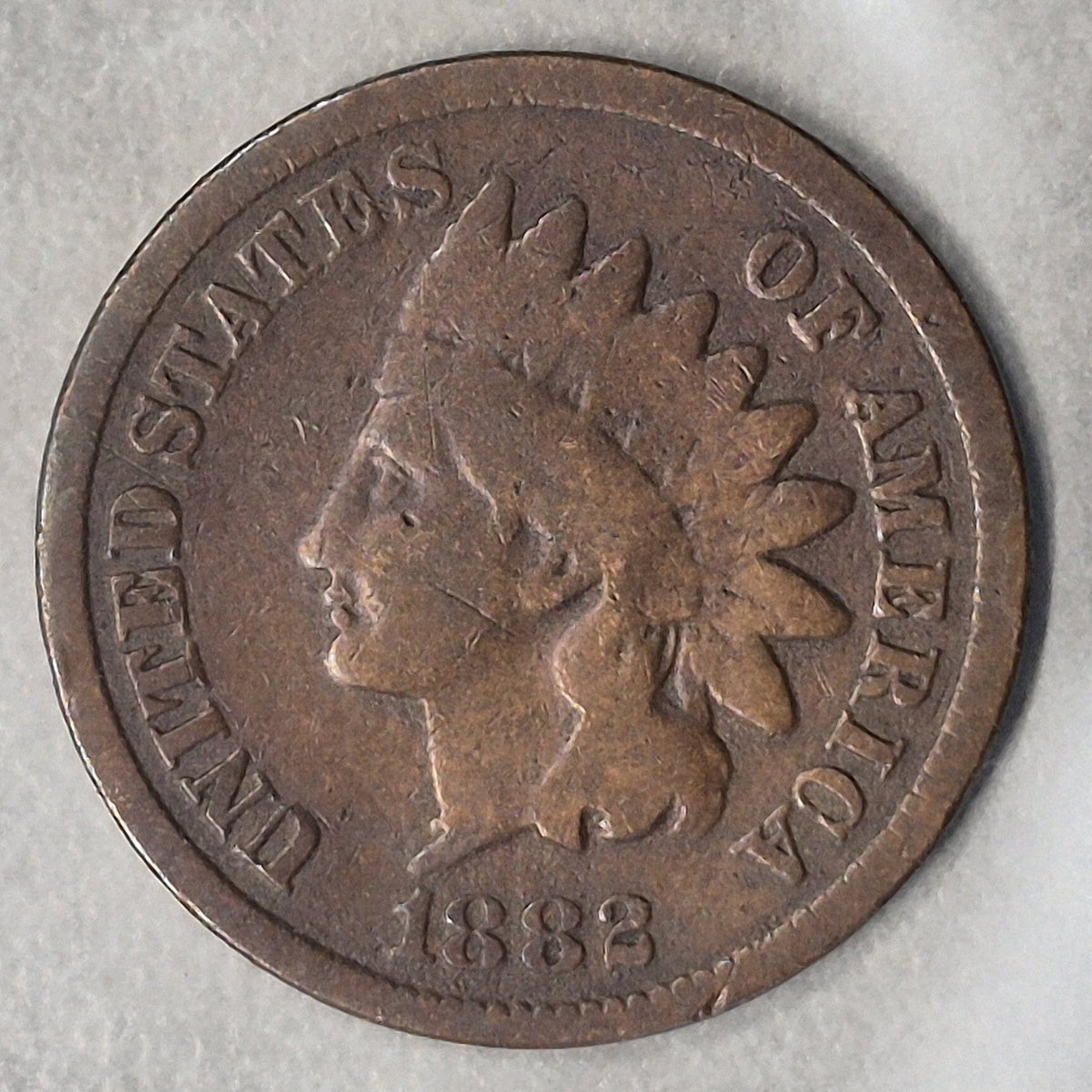 1882 Indian Head Cent Penny 1C VG Very Good Bronze Full Rims 19th Century Coin