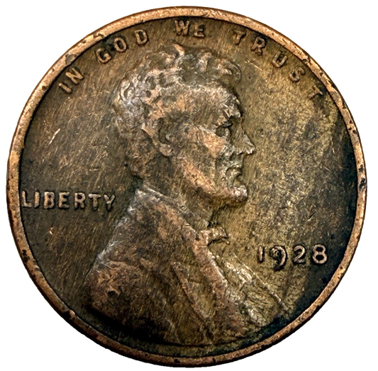 1928 Lincoln Wheat Cent WOODY Alloy Mix ERROR AU/BU COIN RED BROWN 1c Penny