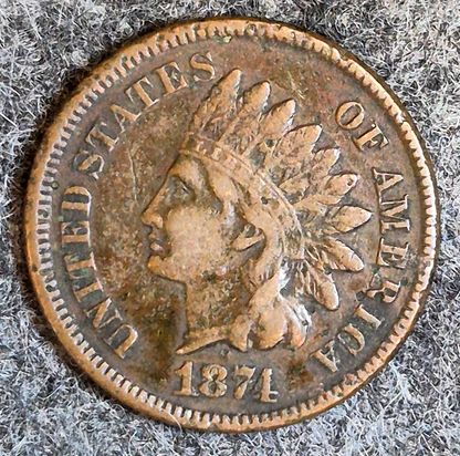 Lot (3) 1874 Indian Head Cents Different Tones Matching VF Features Coins Shown