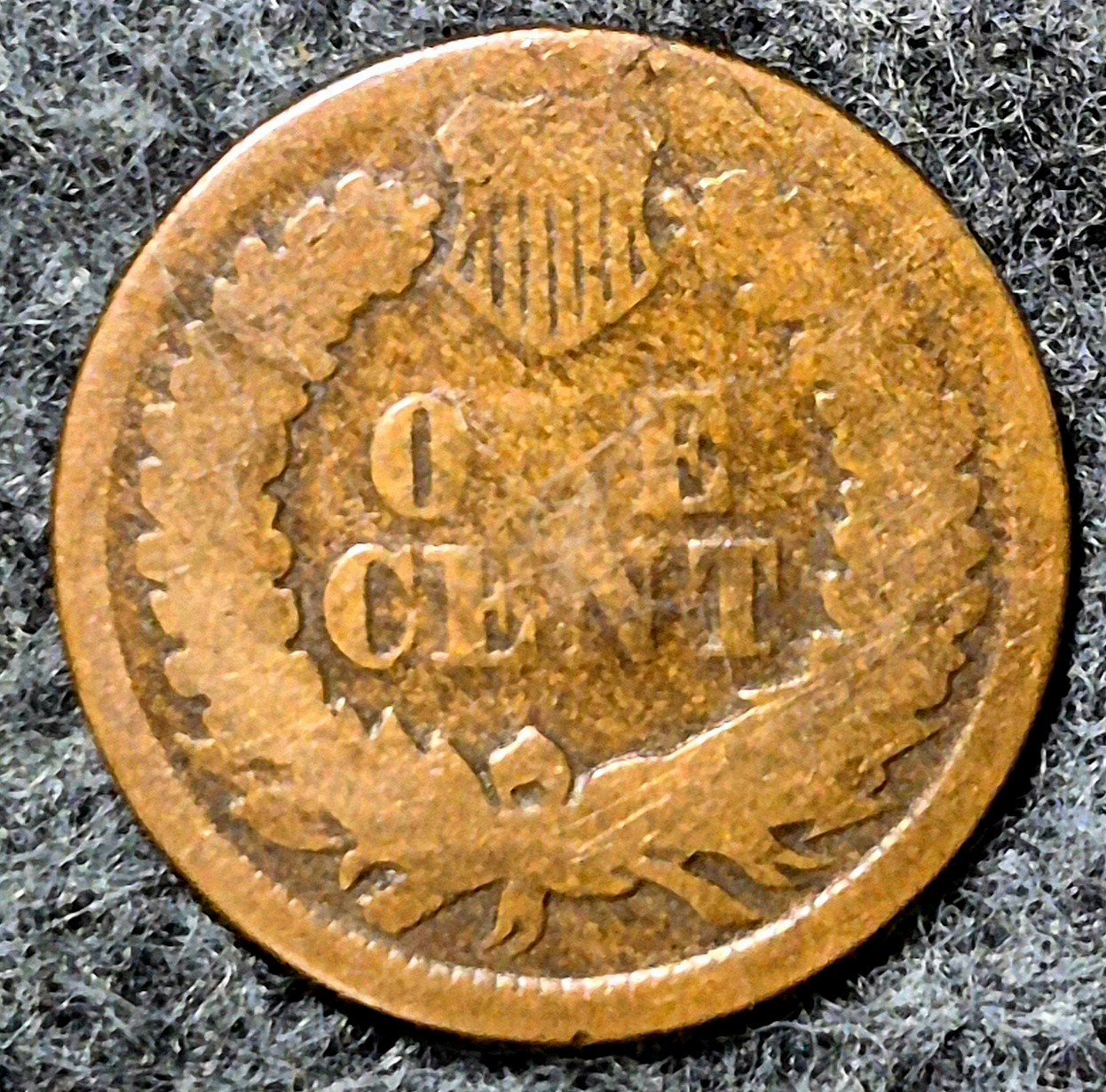 1864 Indian Head Cent Penny AG or Less Features, Hole Filler, Coin Pictured 1C