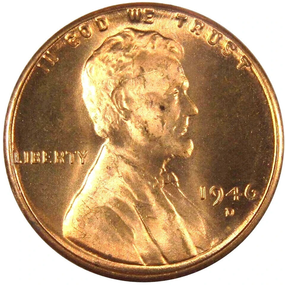 ✅  1946 P/D/S BU Uncirculated 3 COIN SET Lincoln Wheat Cents Choice RED Beauties