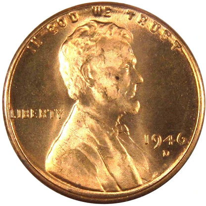 ✅  1946 P/D/S BU Uncirculated 3 COIN SET Lincoln Wheat Cents Choice RED Beauties