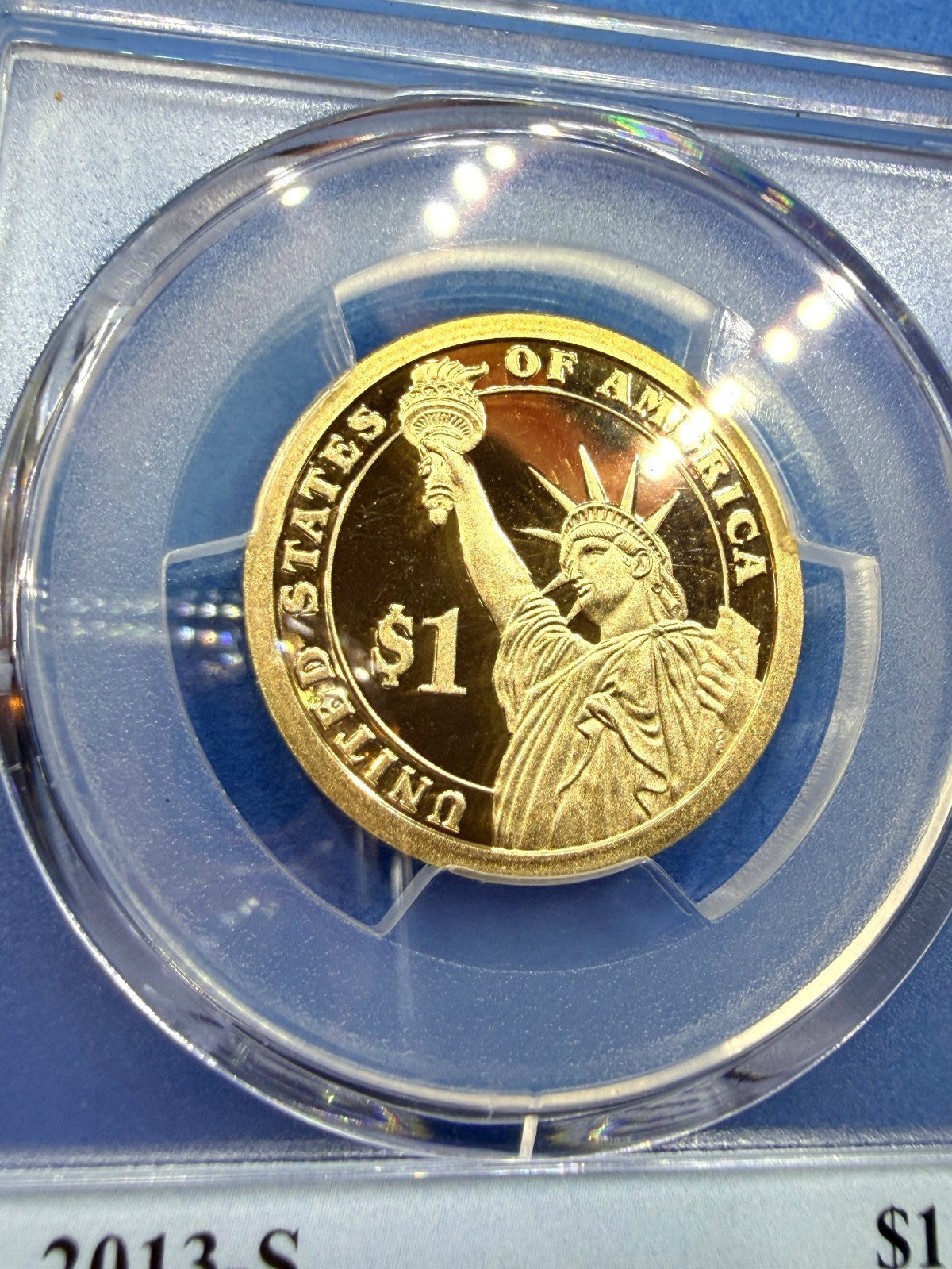 2013-S Woodrow Wilson Presidential Dollar $1 PCGS PR70DCAM Deep Cameo Proof Gem - view 5