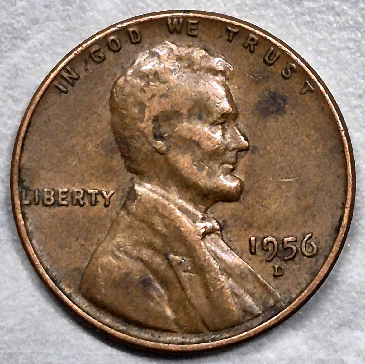 1956-D Lincoln Wheat Cent 1C Denver Mint Wheat Penny Extremely Fine XF Brown