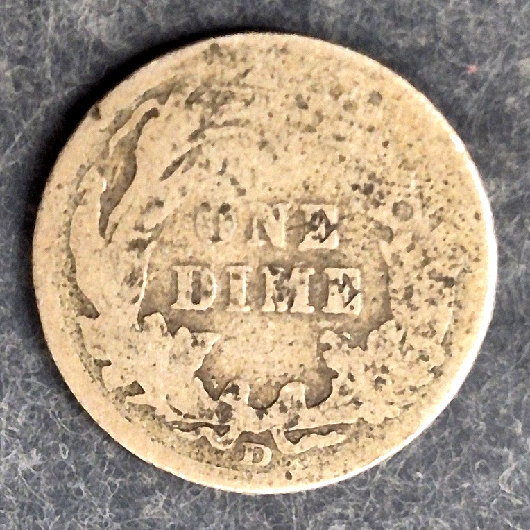 1906-D Barber Dime 10C First Year Denver Mint 90% Silver Liberty Head Good
