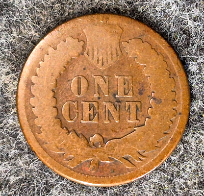 1875 Indian Head Cent Penny AG or Less Features, Hole Filler, Coin Pictured 1C