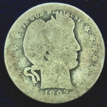 1893-O BARBER Silver Quarter 90% Silver AG Features Scarce Offset Mint Location