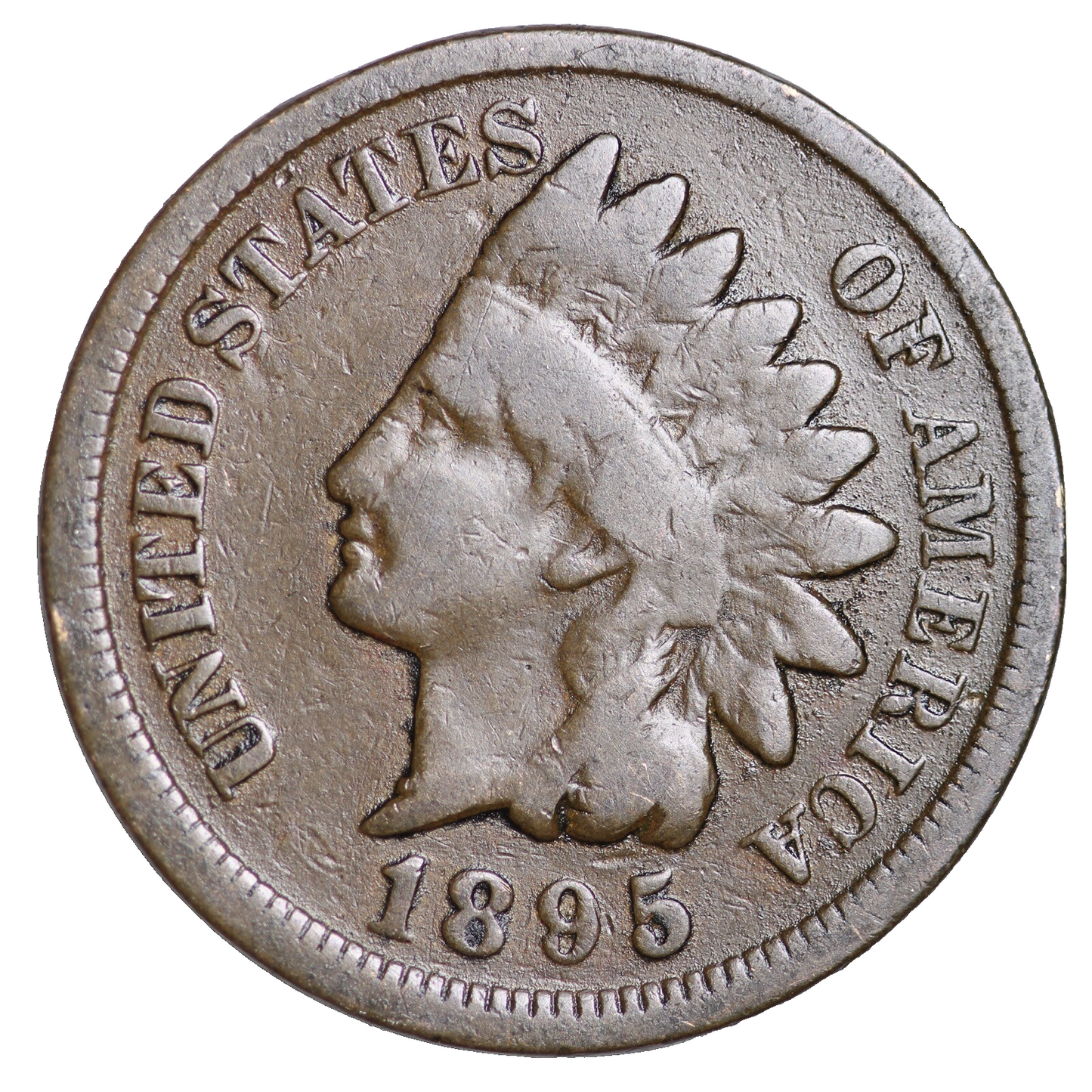 1895 Indian Head Cent Good - Very Good Condition Average Circulated Bronze Penny