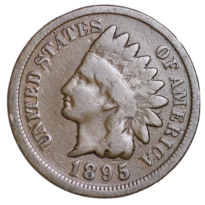 1895 Indian Head Cent Good - Very Good Condition Average Circulated Bronze Penny