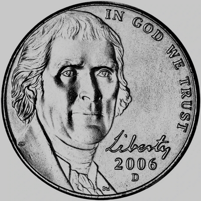 ⭐️ 2006-D Jefferson Buffalo Nickel Monticello BU Coin From U.S. Mint Roll