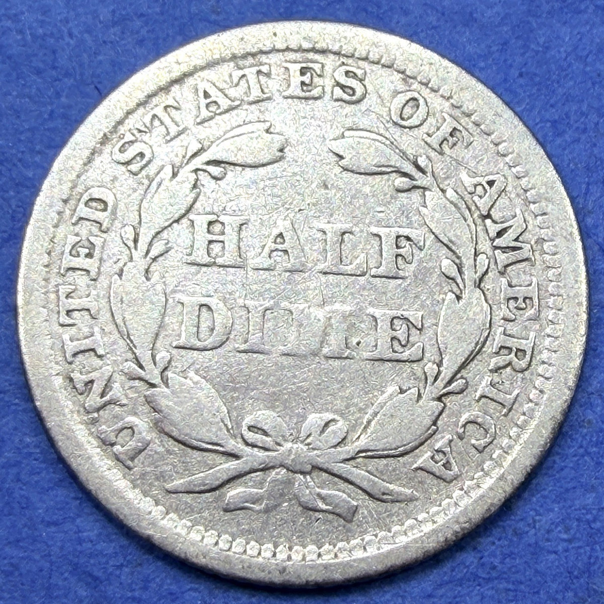 1857 Seated Liberty Half Dime H10C 90% Silver F Fine Pre Civil War Type Coin