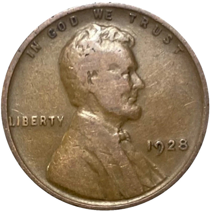 🔥 1928 P Lincoln Wheat Cent Good - Very Good (G-VG) Condition Copper Penny 1c