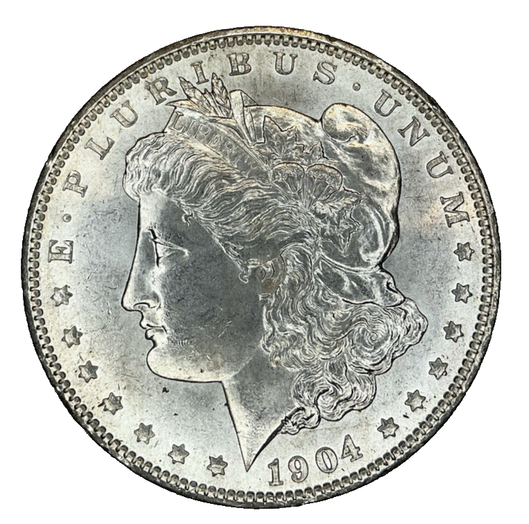 1904 O Morgan 90% Silver Dollar Brilliant Uncirculated BU Bright Sharp Coin