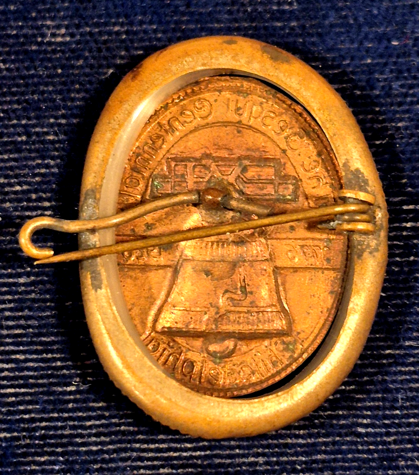 Vintage 1926 Philadelphia Sesqui-Centennial Expo Souvenir Bell Lapel Pin