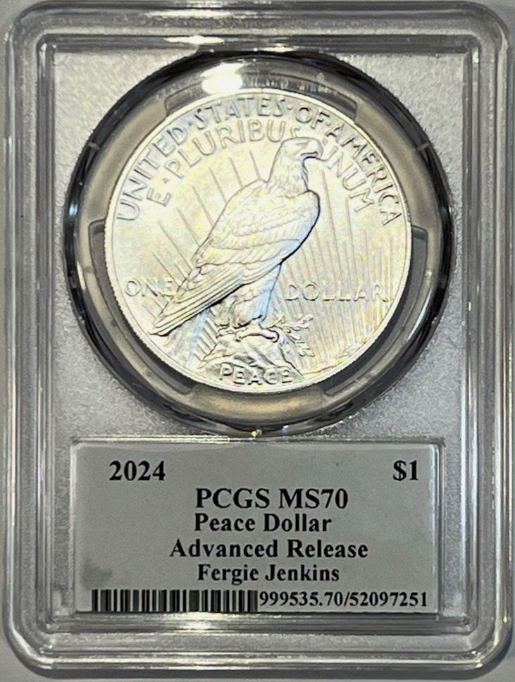 2024 Peace Dollar 1oz .999 Silver PCGS MS70 Paul Molitor, RARE 1 Of Only 5 WW