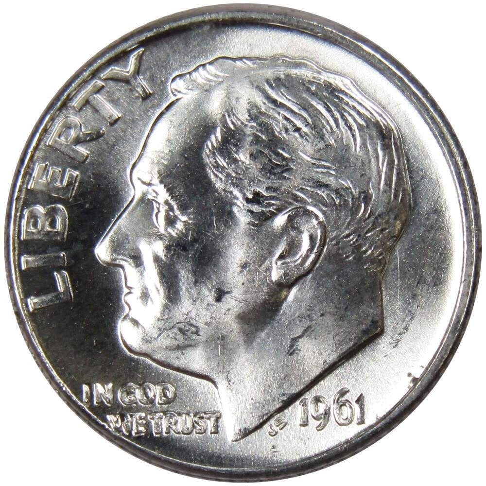 1961-D Roosevelt Dime Roosevelt Dime BU Uncirculated From Original Bank Roll