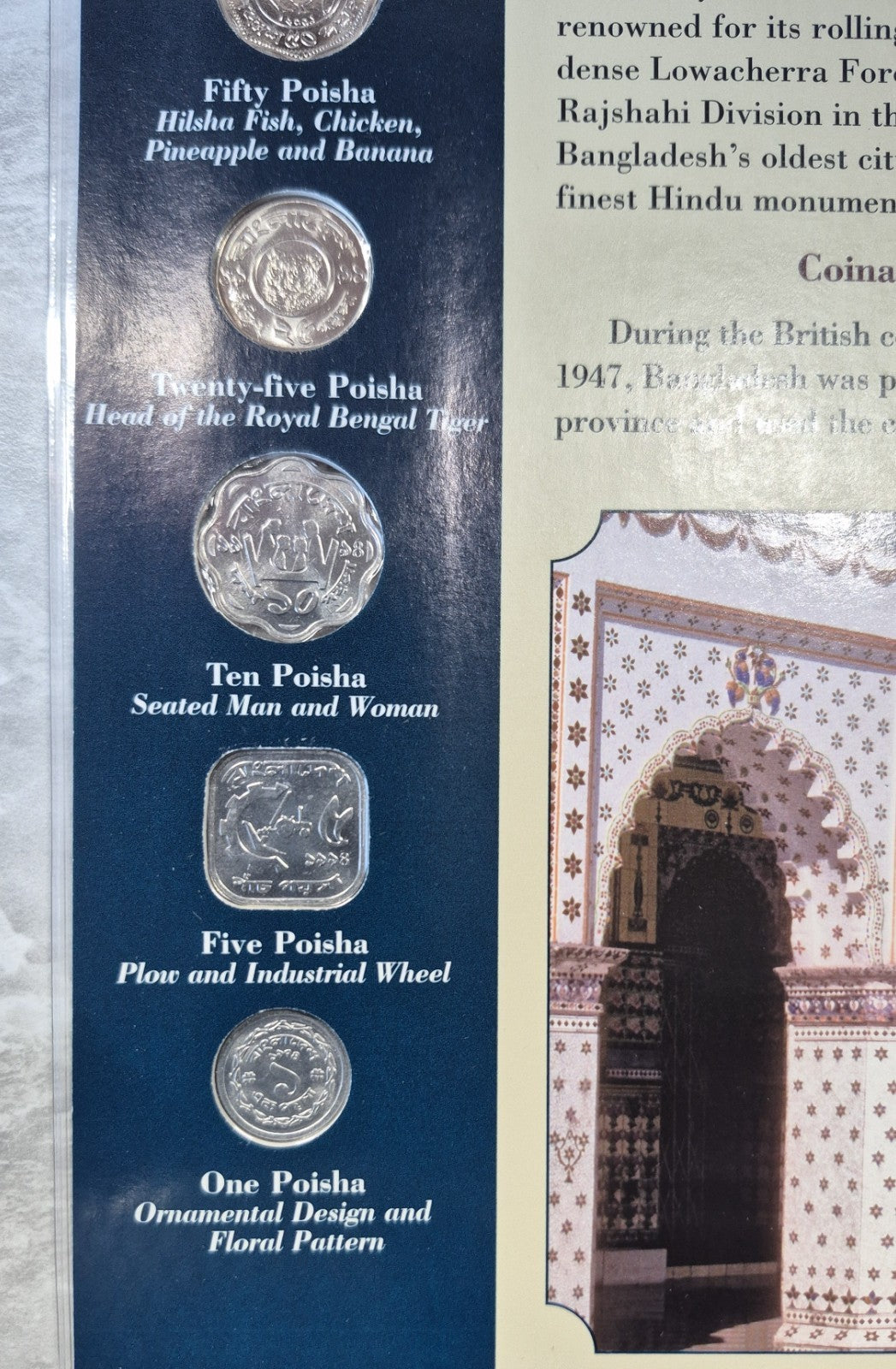 Bangladesh 8 Coin Set Sheet 1 5 10 25 50 Poisha 1 2 5 Taka Uncirculated Tiger