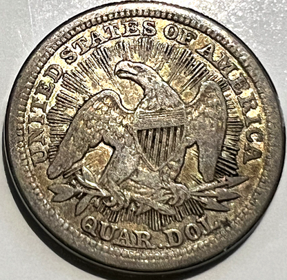 ⭐️ 1853 Arrows and Rays Seated Liberty Quarter VF+ Features Coin 90% Silver 25C