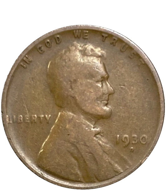 🔥 1930 D Lincoln Wheat Cent Good - Very Good (G-VG) Condition Copper Penny 1c