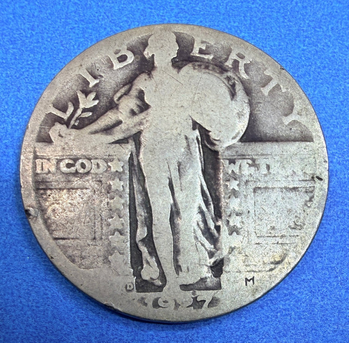 1927-D Standing Liberty Quarter 25C VG 90% Silver Denver Better Date US Coin
