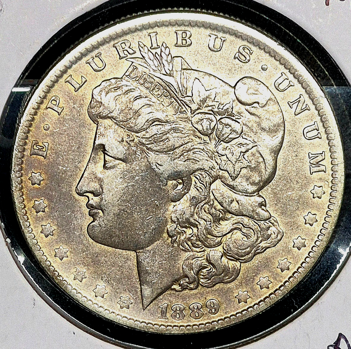 1889 O Gorgeous Toned Morgan 90% Silver Dollar Crisp AU Features Great Cheeks 1$