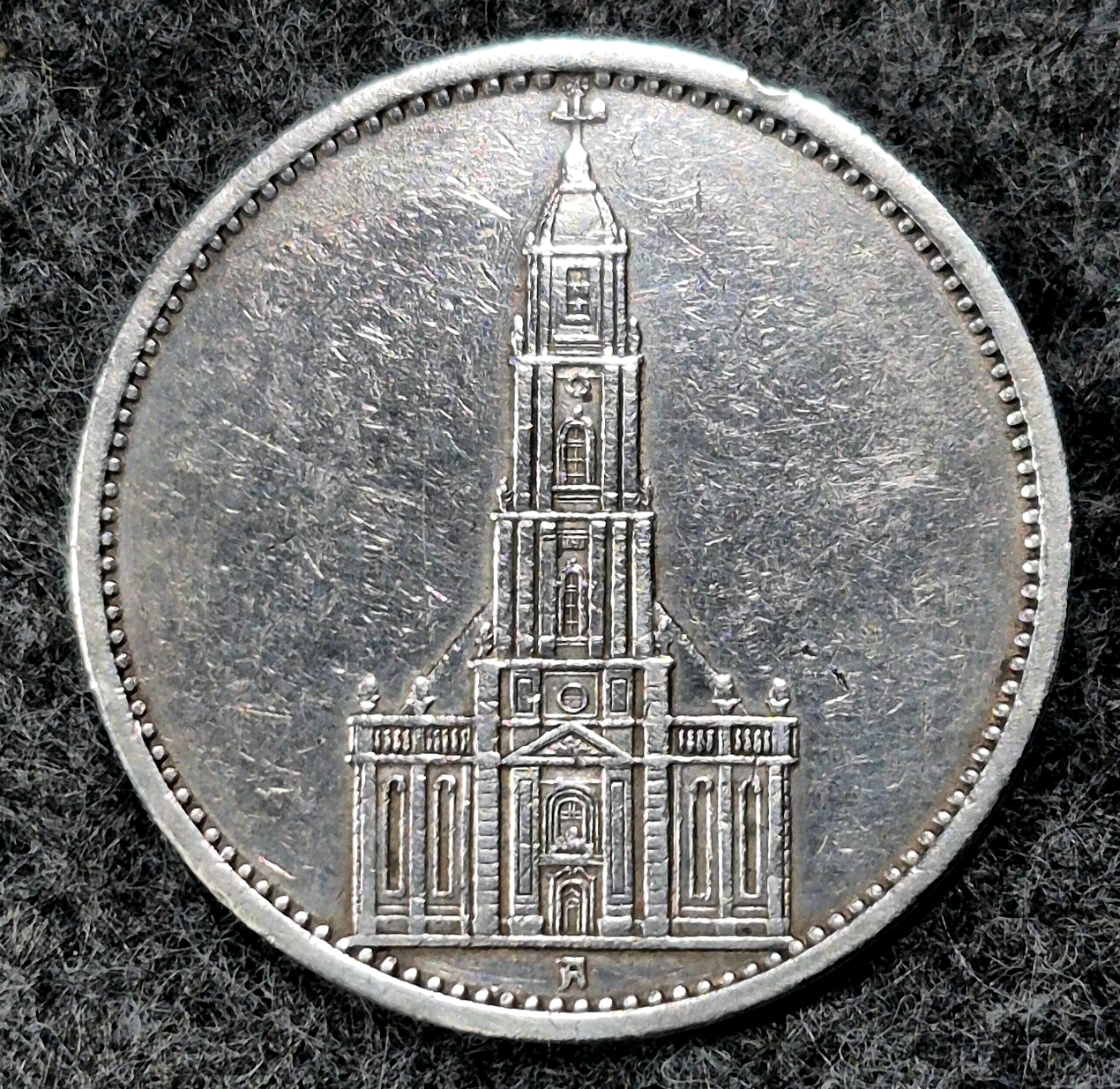 1935-A Germany Historic Third Reich 5 Reichsmark .90 Silver Lettered Edge