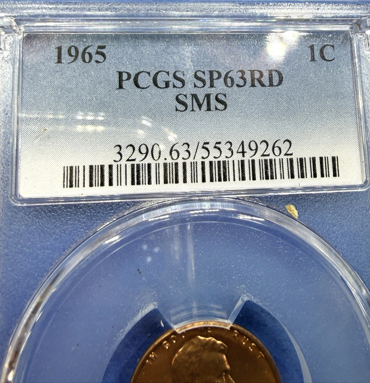 1965 SMS Lincoln Memorial Cent 1C PCGS SP63RD Special Mint Set Red Penny Coin