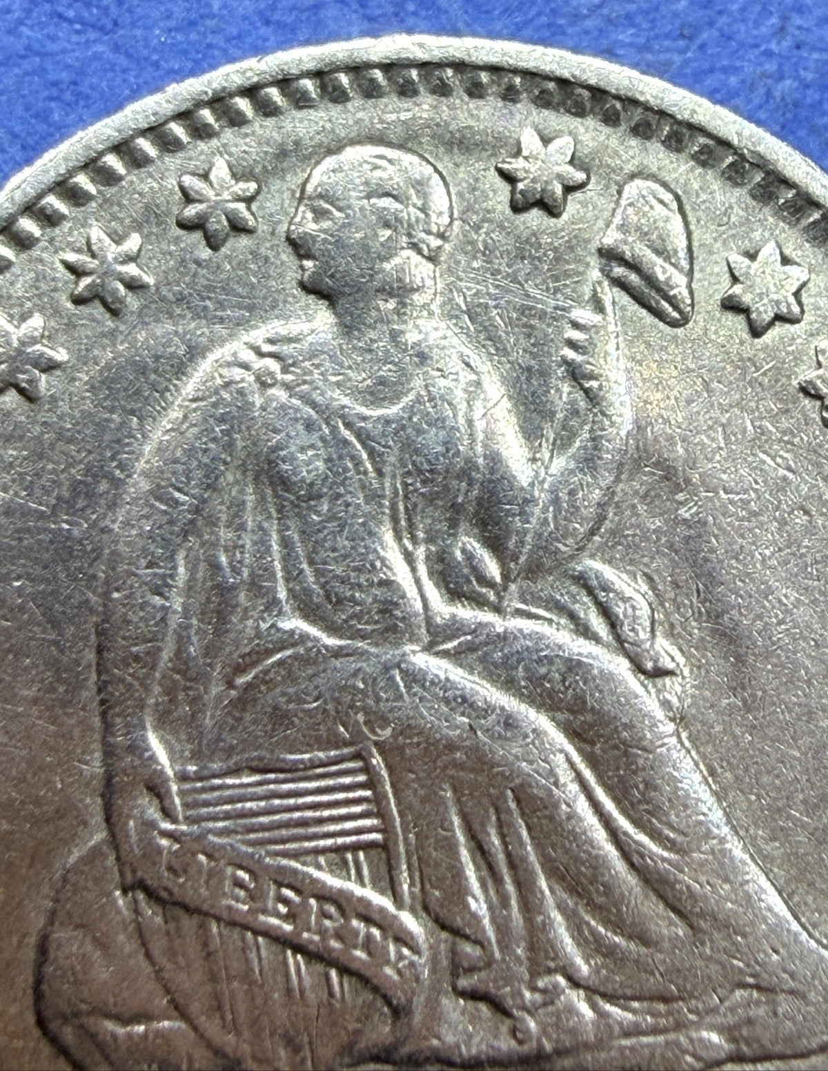 1857 Seated Liberty Half Dime H10C 90% Silver AU Lustrous Pre Civil War Type