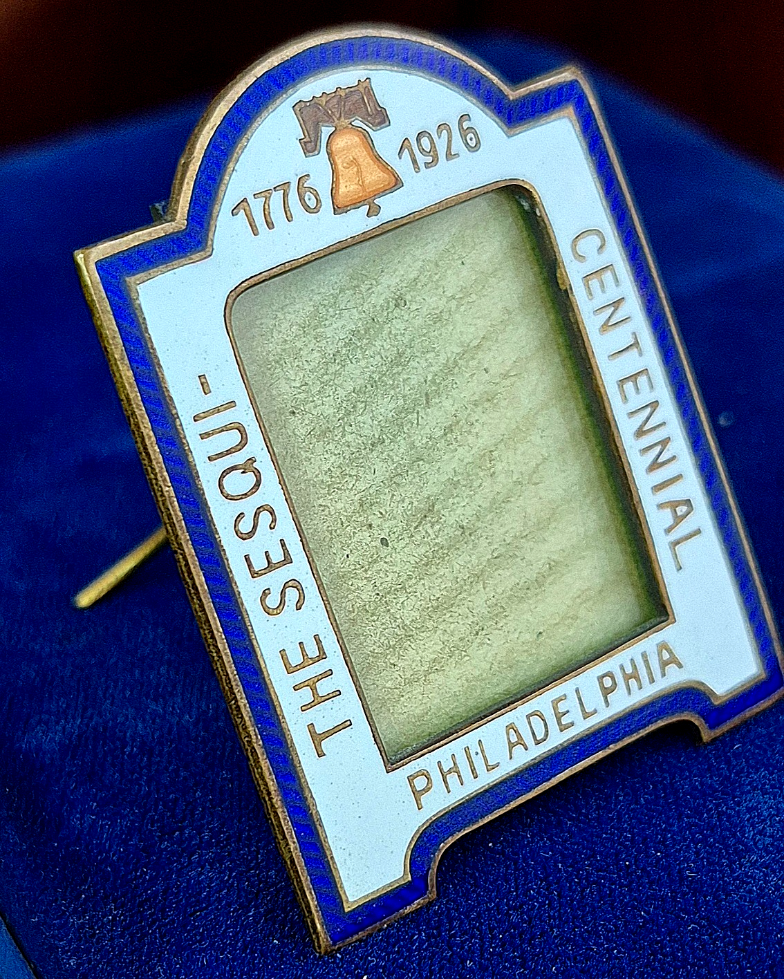 Vintage 1926 Philadelphia Sesqui-Centennial Expo Souvenir Enamel Picture Frame