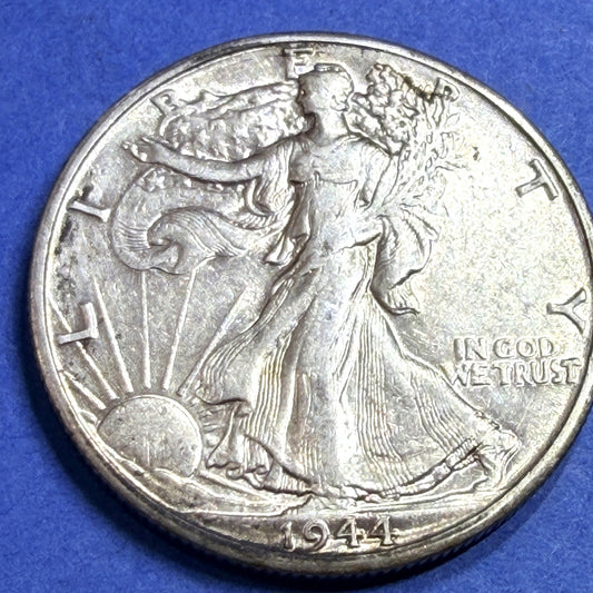 1944-D Walking Liberty Half Dollar 50C XF Extremely Fine 90% Silver Denver WWII