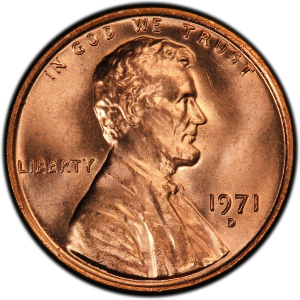 1971 Denver Memorial BU Brilliant Uncirculated 1C From OBW Bank Roll