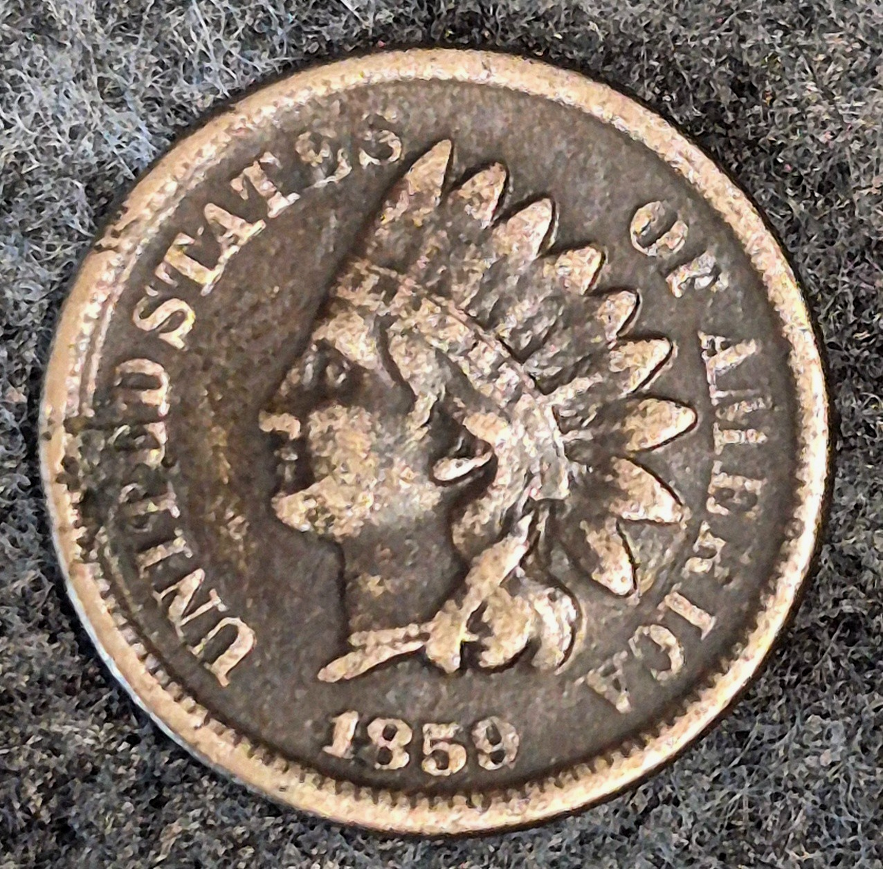 1859 Indian Head Cent First Year VG Features Partial Liberty Coin Shown