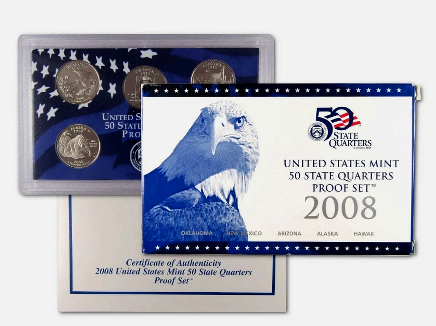 United States 5-piece Proof Set 2008 U.S. Mint 50 State Quarters Proof 25C