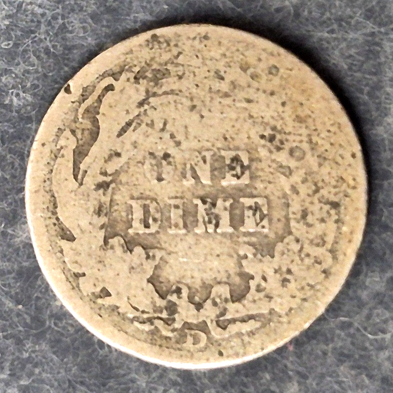 1906-D Barber Dime 10C First Year Denver Mint 90% Silver Liberty Head Good
