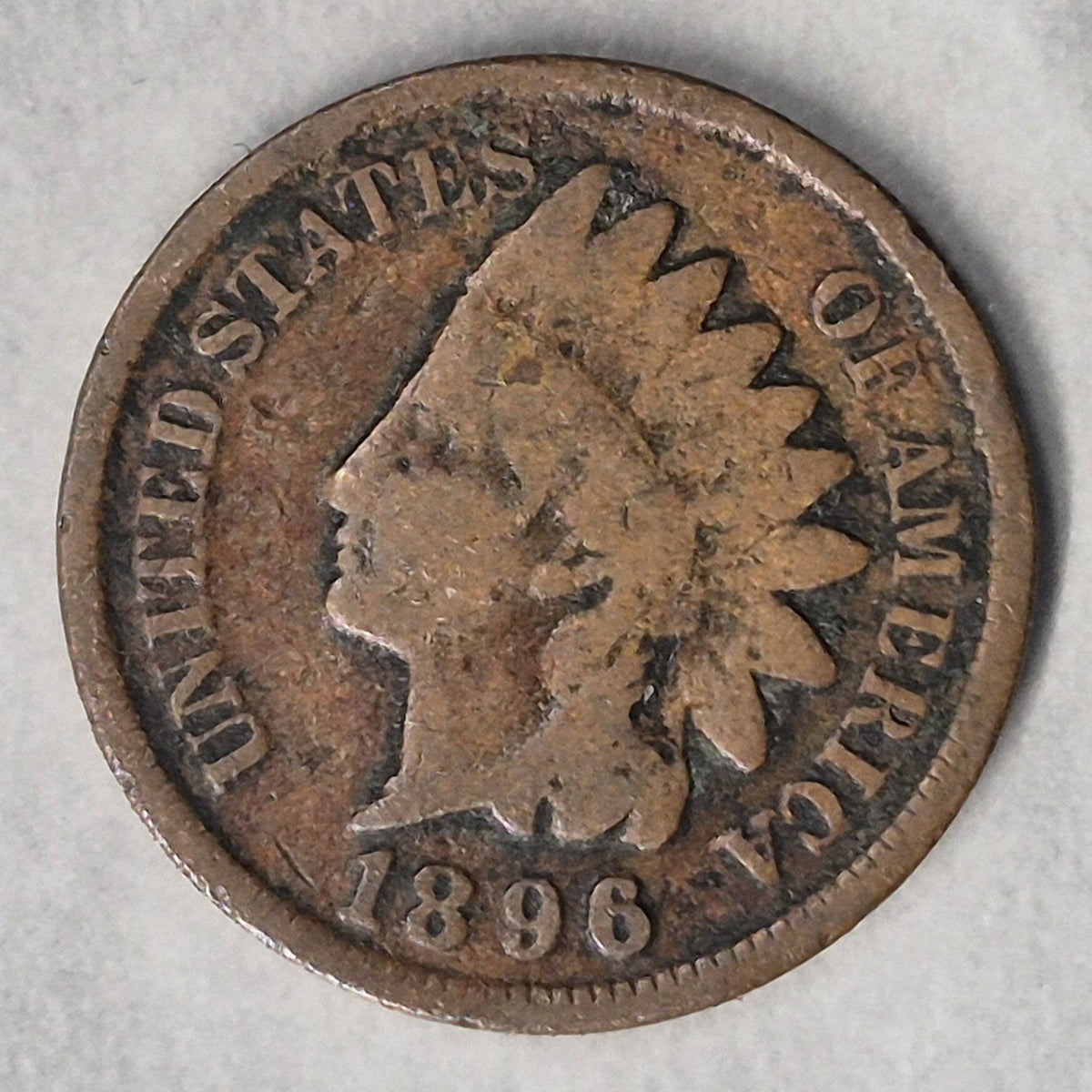 1896 Indian Head Cent Penny 1C Good+ Bronze Philadelphia 19th Century US Coin