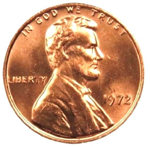 1972 P Lincoln Memorial Penny BU 1c BRILLIANT UNCIRCULATED From OBW Roll