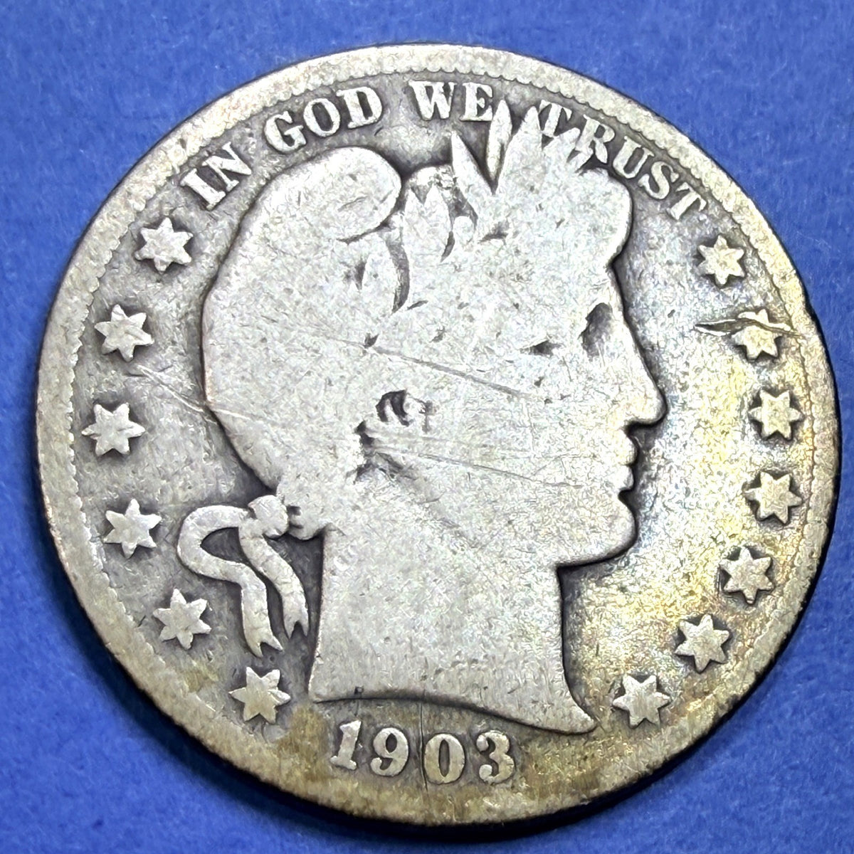 1903-S Barber Half Dollar 50C G Good San Francisco Low Mintage 90% Silver Coin