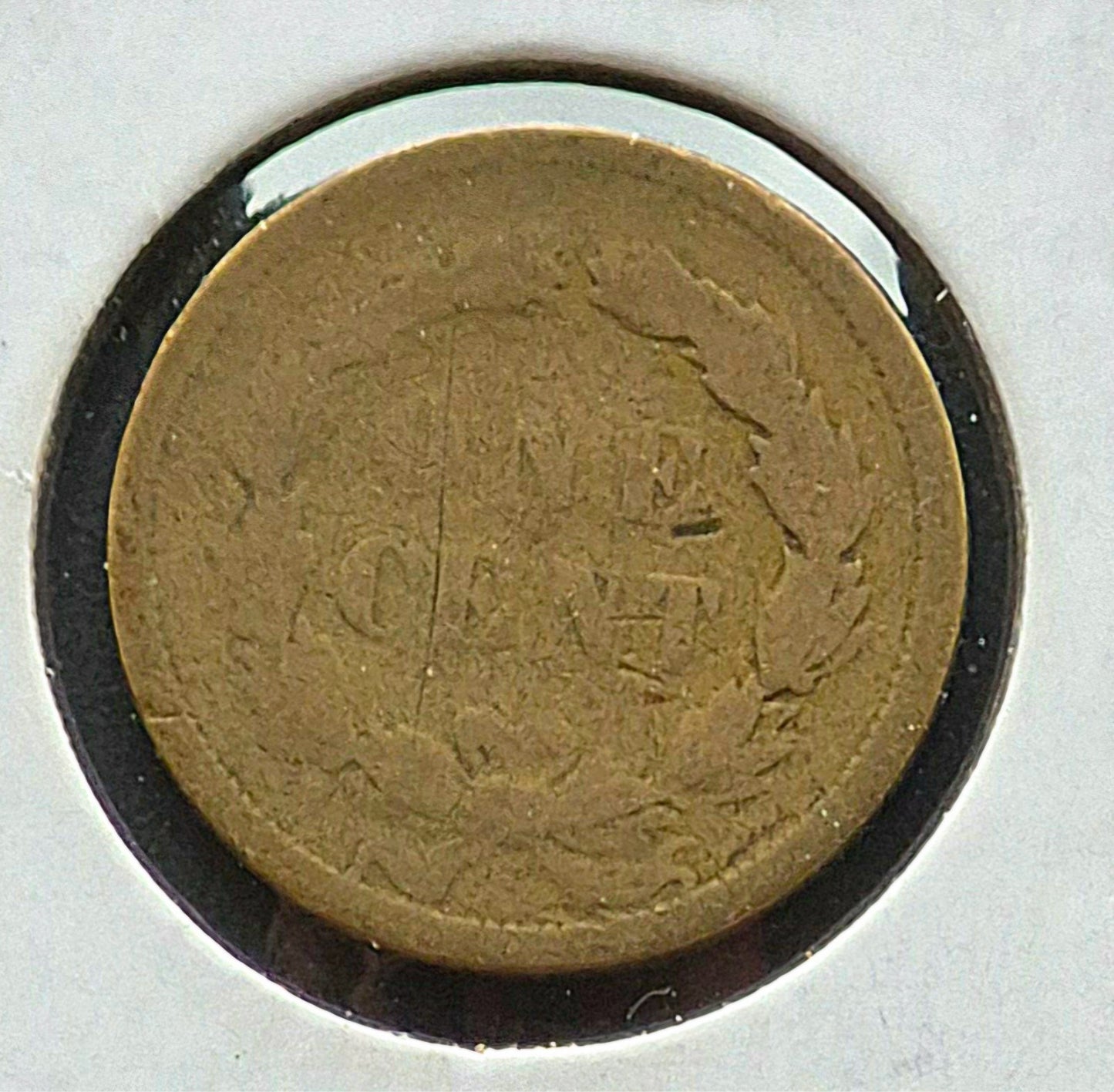 1859  INDIAN CENT FIRST YEAR G+ FEATURES TYPE ONE LAUREL WREATH REVERSE 1C