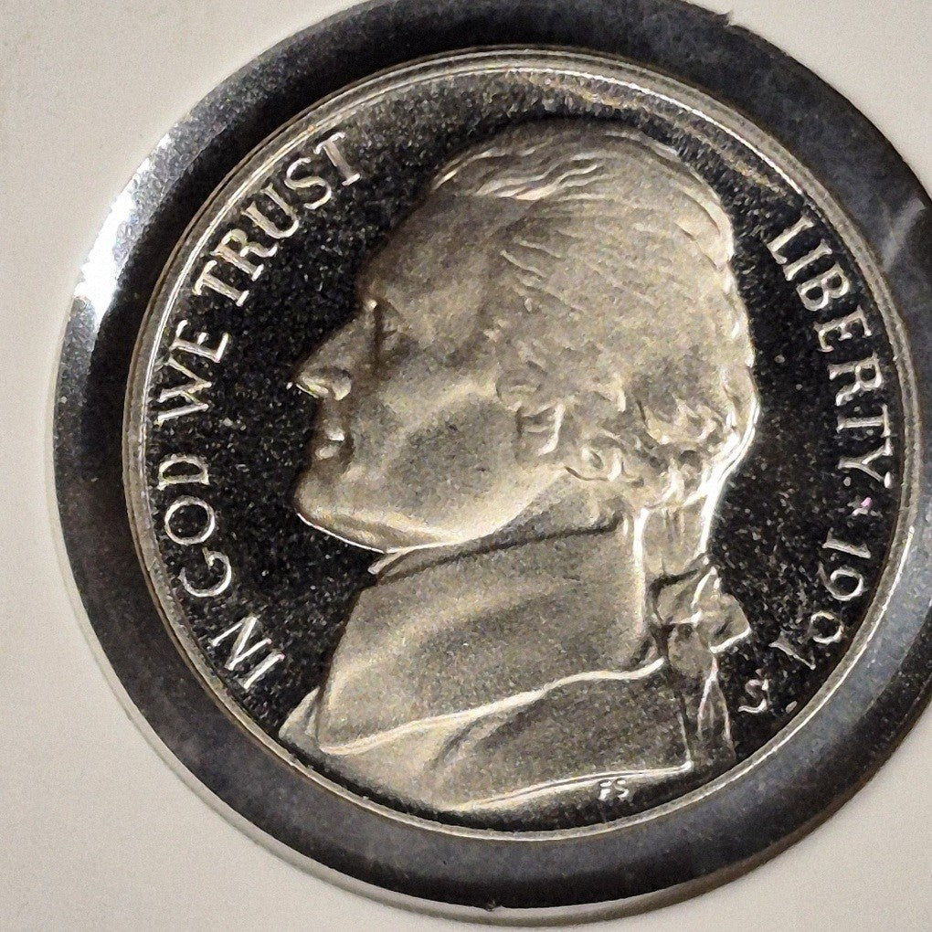 1991-S Jefferson Nickel 5C Choice Proof Cameo San Francisco Mint Mirror Fields