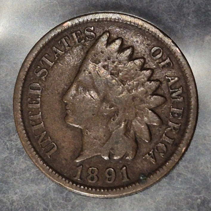 1891 Indian Head Cent Penny 1C VG Very Good Bronze Antique 19th Century US Coin