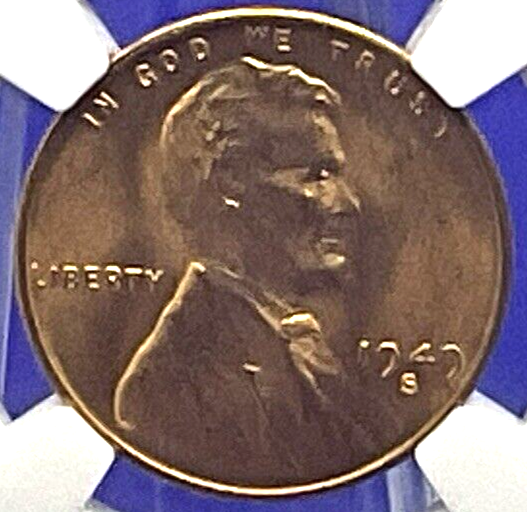 ⭐️ 1949-S LINCOLN WHEAT CENT 1C NGC MS 66 RD 🔥 Fire Red Color UNCIRCULATED Coin