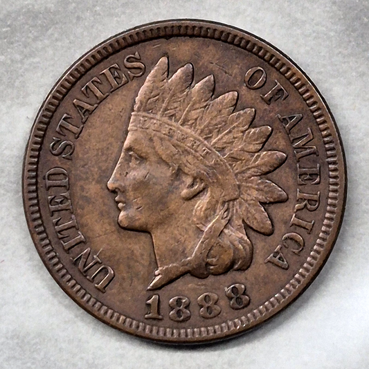 1888 Indian Head Cent Penny 1C VF Very Fine Colorful Toned Reverse 19th Century