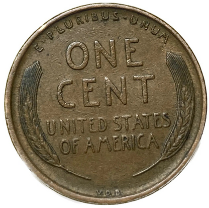 1909 VDB Lincoln Wheat Cent FINE - VERY FINE CONDITION 1c Copper Penny F/VF