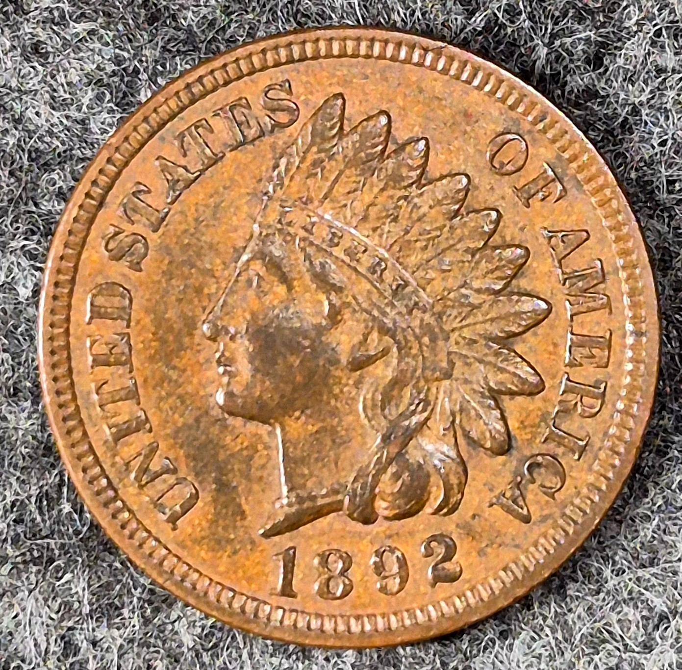 1892 Indian Head Cent Choice Crisp AU Features High Grade Coin Shown  1C