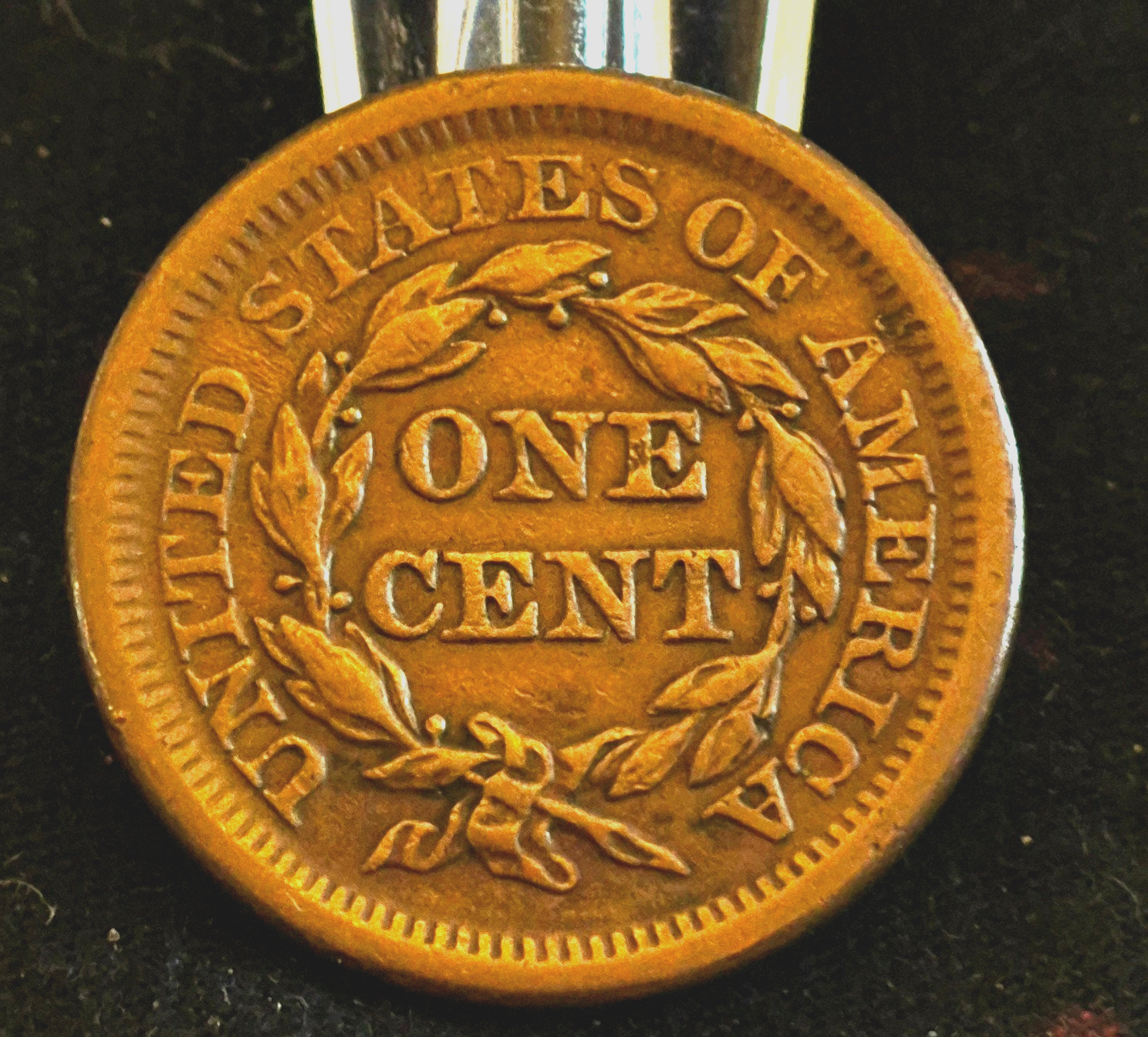 1853 Braided Hair Large Cent Strong AU-MS Features Variant N18 R1