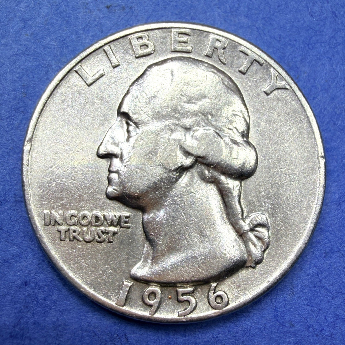 1956 Washington Silver Quarter 90% Silver 25C Philadelphia Ungraded AU Raw Coin